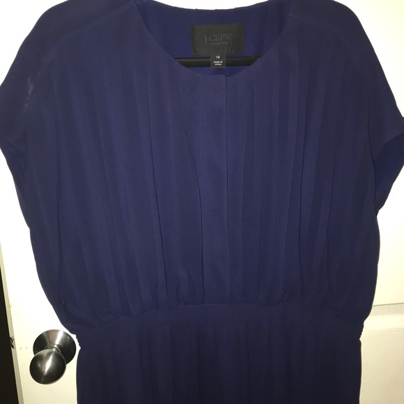 J Crew Pleated Dress 16 in navy - Picture 7 of 14